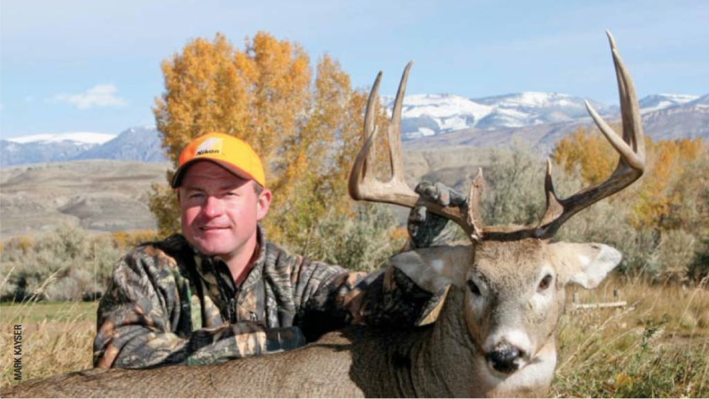 Mark Kayser celebrates after a super Wyoming hunt for this great buck.